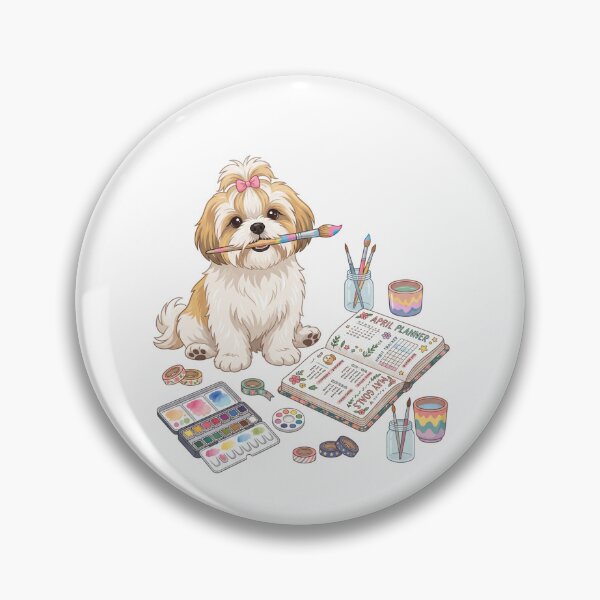 Item preview, Shih Tzu Watercolor Paint Artist Bullet Journaling designed and sold by PictoVibe.