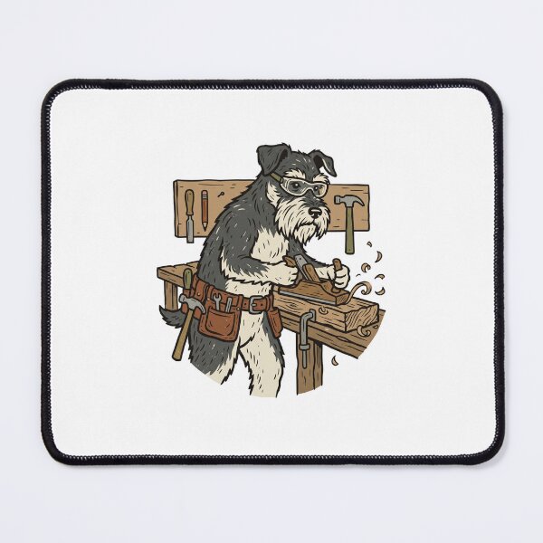 Item preview, Senior Schnauzer Woodworking Carpenter Workshop Tool designed and sold by PictoVibe.