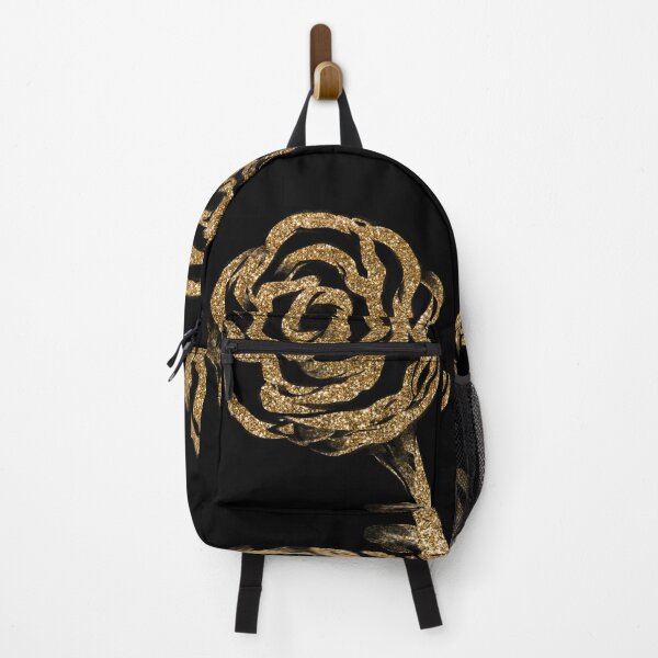 Item preview, Gold Rose Glitter Illustration on Black – Elegant Hand Drawn Floral designed and sold by SweetLilith.