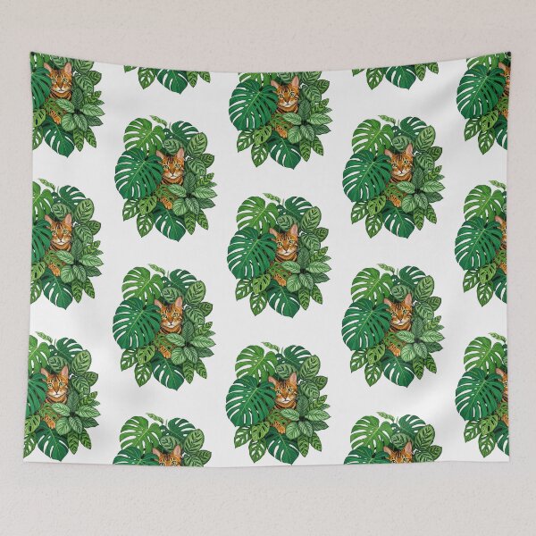 Item preview, Bengal Cat Indoor Jungle Monstera Houseplants Plant designed and sold by PictoVibe.