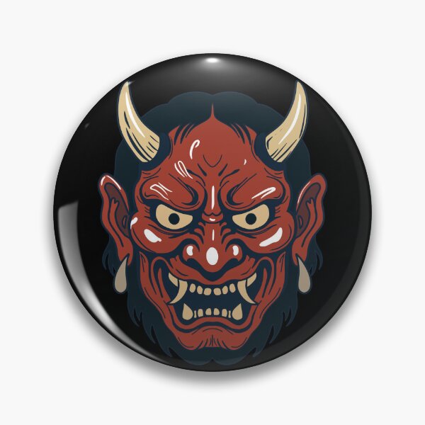 Item preview, Japanese Oni Demon Mask Tattoo Illustration designed and sold by Senana-Banana.