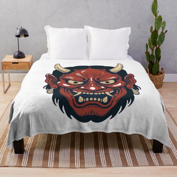 Item preview, Japanese Oni Demon Mask Tattoo Illustration designed and sold by Senana-Banana.