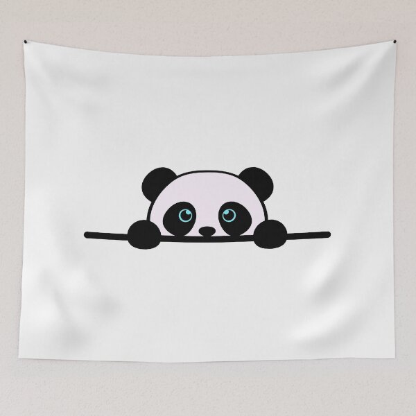 Item preview, Cute Peekaboo Panda Blue Eyes Minimalist Art designed and sold by rich-moda.