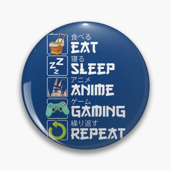 Item preview, Eat Sleep Anime Gaming Repeat Kawaii Otaku Anime Manga designed and sold by KanteMcHexan.