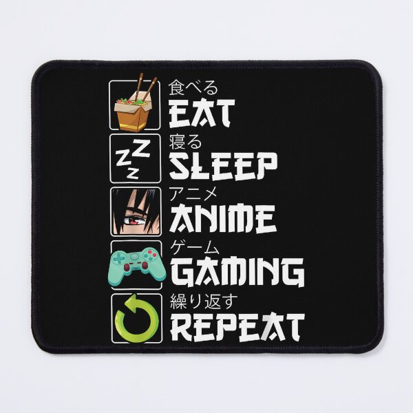 Item preview, Eat Sleep Anime Gaming Repeat Kawaii Otaku Anime Manga designed and sold by KanteMcHexan.