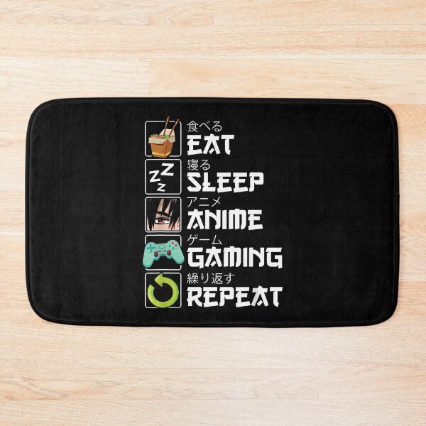 Item preview, Eat Sleep Anime Gaming Repeat Kawaii Otaku Anime Manga designed and sold by KanteMcHexan.