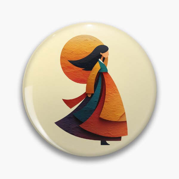 Item preview, Elegant Hanbok Woman with Radiant Sun designed and sold by colorful-white.
