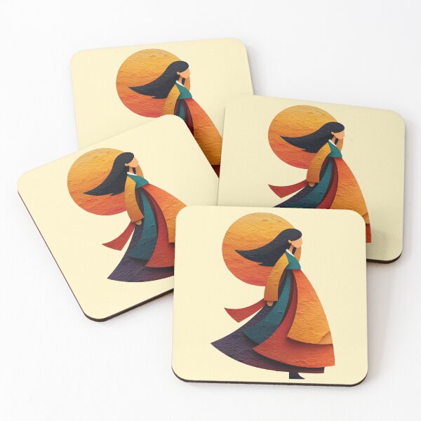Item preview, Elegant Hanbok Woman with Radiant Sun designed and sold by colorful-white.