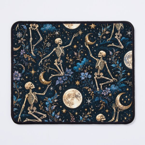 Item preview, Goth Celestial Skeletons Moons and Stars Pattern designed and sold by BeJolley.