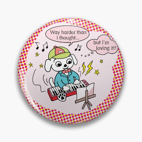 Item preview, Pop Art Cartoon Dog Playing Musical Keyboard designed and sold by cremedecolor.