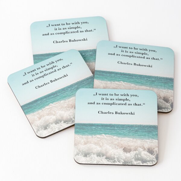 Item preview, Bukowski quote: Simple and Complicated. Sea, beach. designed and sold by Mauswohn.