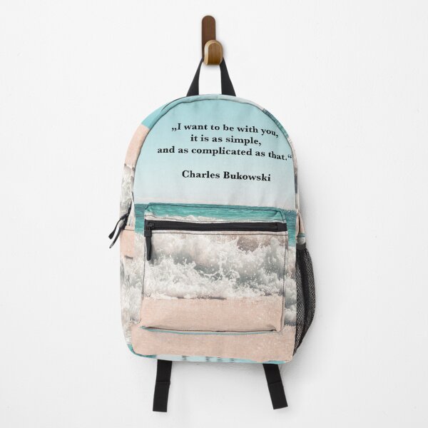 Item preview, Bukowski quote: Simple and Complicated. Sea, beach. designed and sold by Mauswohn.