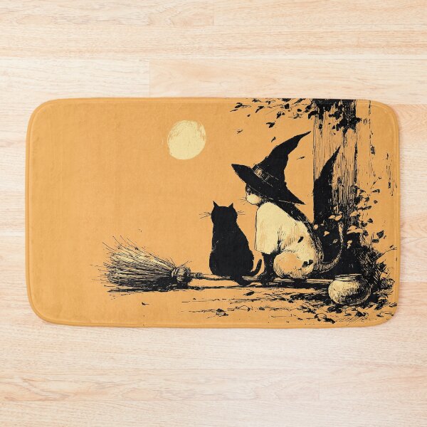 Item preview, Vintage Witch Cat Under the Autumn Moon designed and sold by colorful-white.