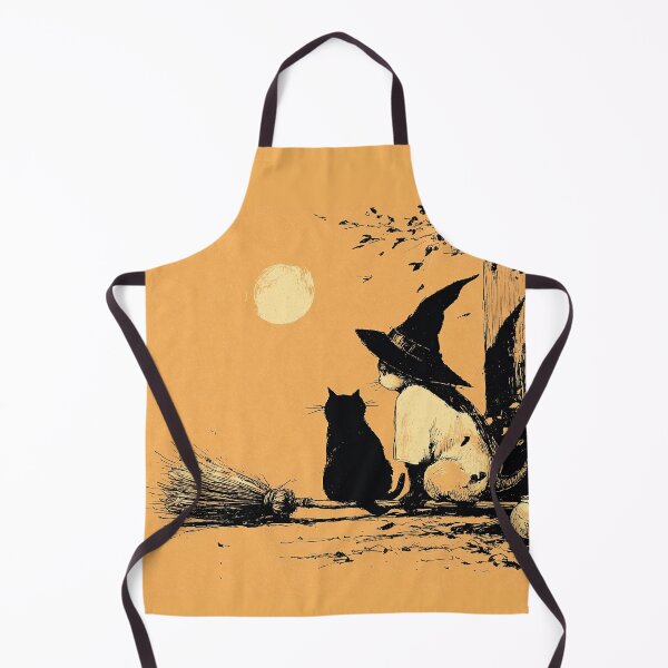 Item preview, Vintage Witch Cat Under the Autumn Moon designed and sold by colorful-white.