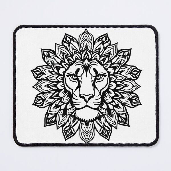 Item preview, Lion Mandala Line Art - Modern Graphic Art T-Shirt designed and sold by QuirkThreadsCo.