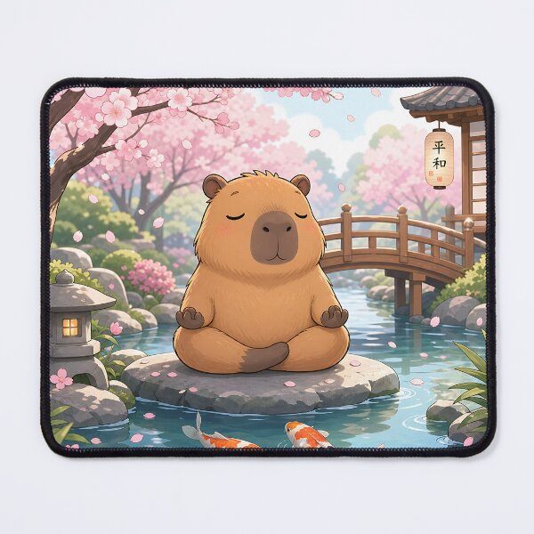Item preview, Zen Capybara - Meditating in a Peaceful Japanese Garden designed and sold by LuisWorks.