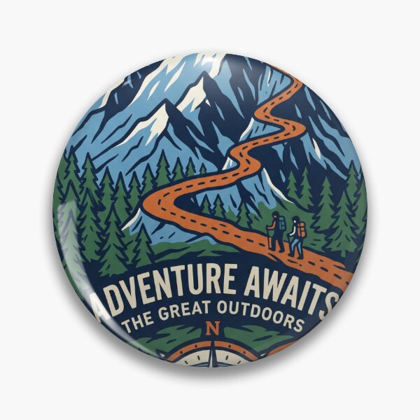 Item preview, Adventure Awaits Mountain Path Compass designed and sold by misbahsiro.