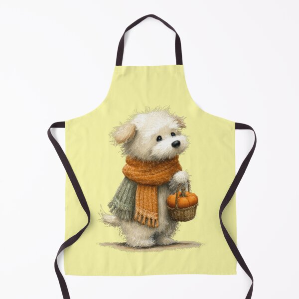 Item preview, Cute dog with scarf and pumpkin basket designed and sold by Mauswohn.