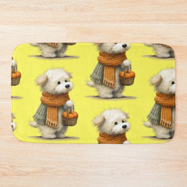 Item preview, Cute dog with scarf and pumpkin basket designed and sold by Mauswohn.