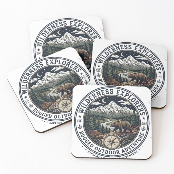 Item preview, Wilderness Explorers Rugged Bear Badge designed and sold by misbahsiro.