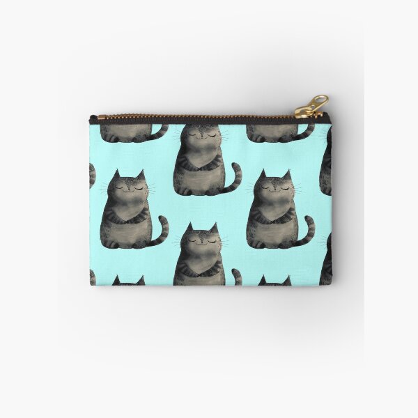 Item preview, A contented grey cat meditating in deep relaxation designed and sold by Mauswohn.