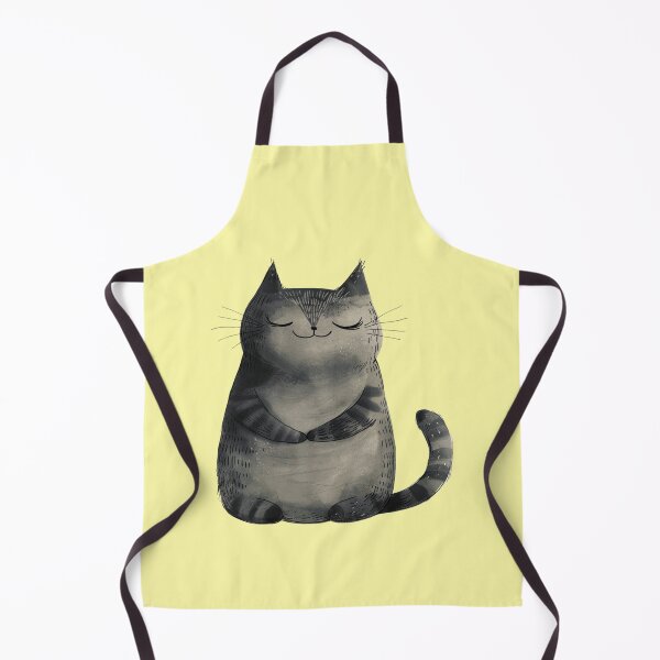 Item preview, A contented grey cat meditating in deep relaxation designed and sold by Mauswohn.