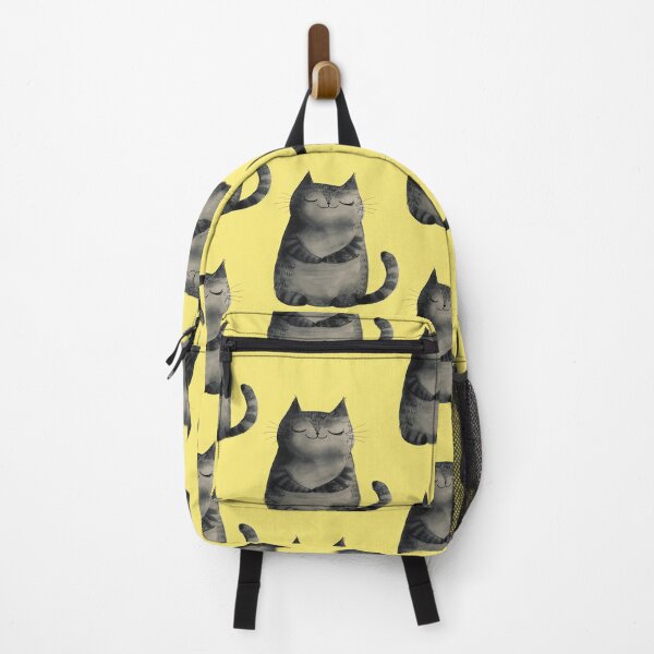 Item preview, A contented grey cat meditating in deep relaxation designed and sold by Mauswohn.