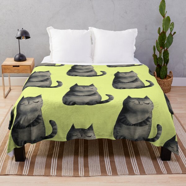 Item preview, A contented grey cat meditating in deep relaxation designed and sold by Mauswohn.