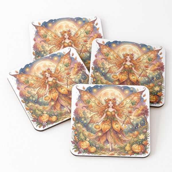 Item preview, Harvest Moon Fairy Queen – Enchanted Autumn Pumpkin Garden Watercolor Fantasy designed and sold by Dream Bloom Gallery.
