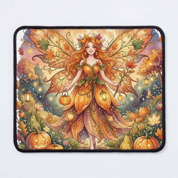 Item preview, Harvest Moon Fairy Queen – Enchanted Autumn Pumpkin Garden Watercolor Fantasy designed and sold by Dream Bloom Gallery.