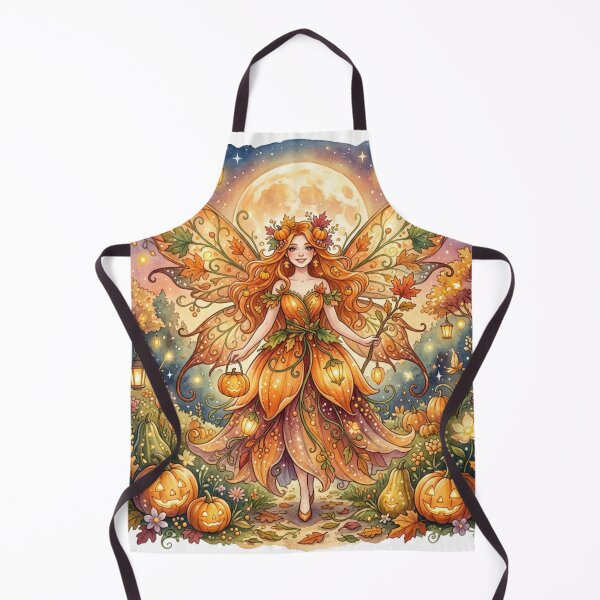 Item preview, Harvest Moon Fairy Queen – Enchanted Autumn Pumpkin Garden Watercolor Fantasy designed and sold by Dream Bloom Gallery.