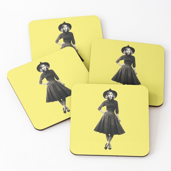 Item preview, Witch in vintage dress with pointed hat, retro designed and sold by Mauswohn.