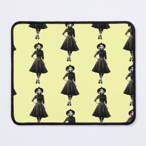 Item preview, Witch in vintage dress with pointed hat, retro designed and sold by Mauswohn.
