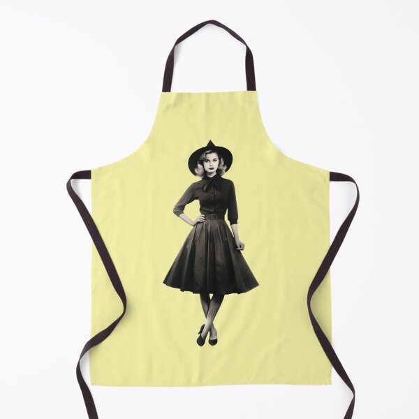 Item preview, Witch in vintage dress with pointed hat, retro designed and sold by Mauswohn.