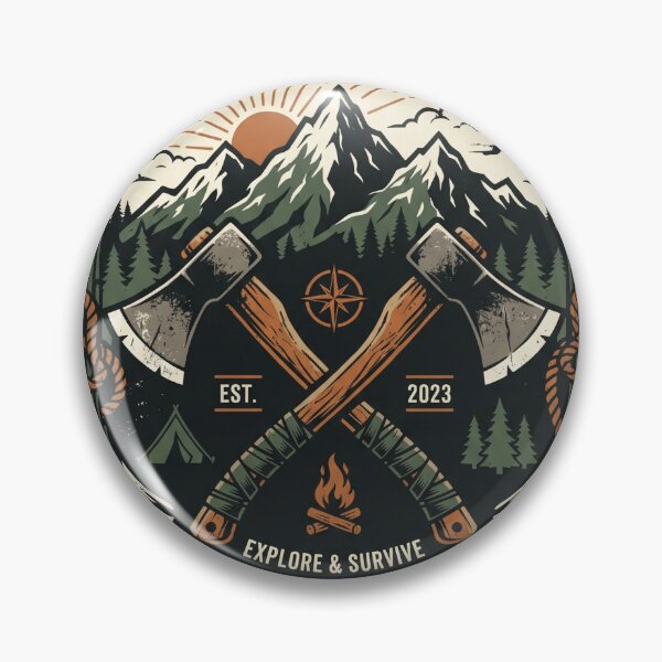 Item preview, Wilderness Trail Crossed Axes Adventure designed and sold by misbahsiro.