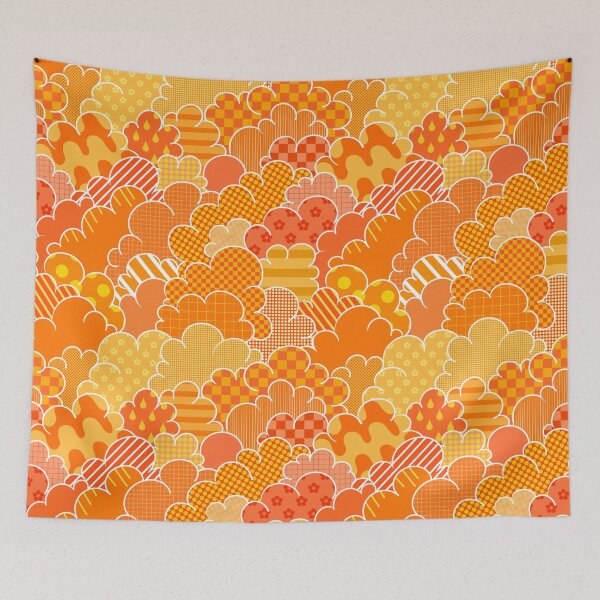 Item preview, Cartoon Cumulus - Orange Patchwork designed and sold by atalablues.