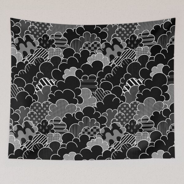 Item preview, Cartoon Cumulus - Dark Noir Patchwork designed and sold by atalablues.