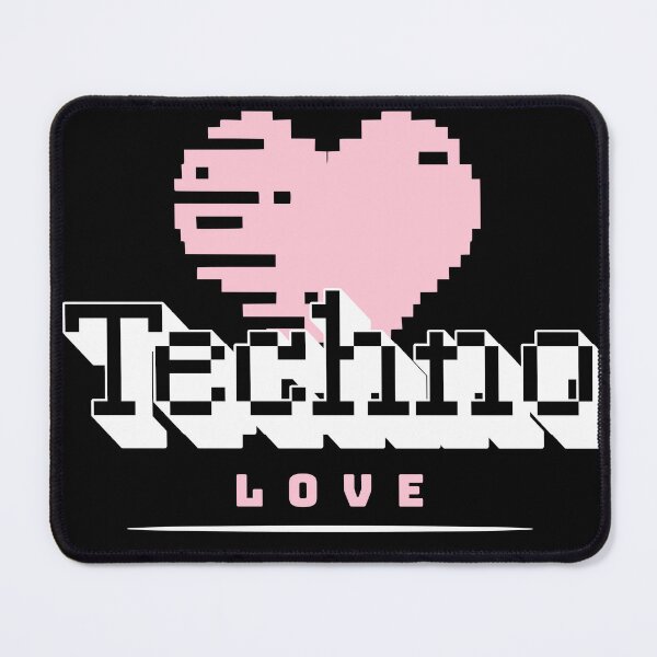 Item preview, TECHNO - 8 bit Love Heart (White)  designed and sold by Discothreadz.