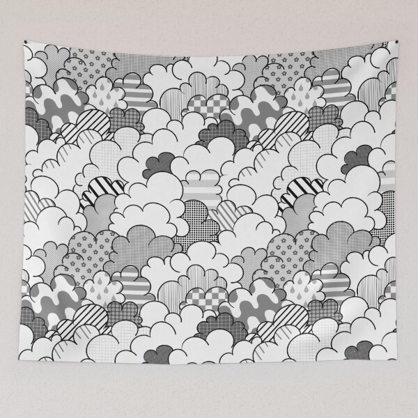 Item preview, Cartoon Cumulus - Light Noir Patchwork designed and sold by atalablues.