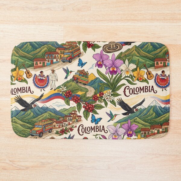 Item preview, Colombia Coffee Mountains Nature Beach Flowers Animals designed and sold by ART ATTACK ZONE.