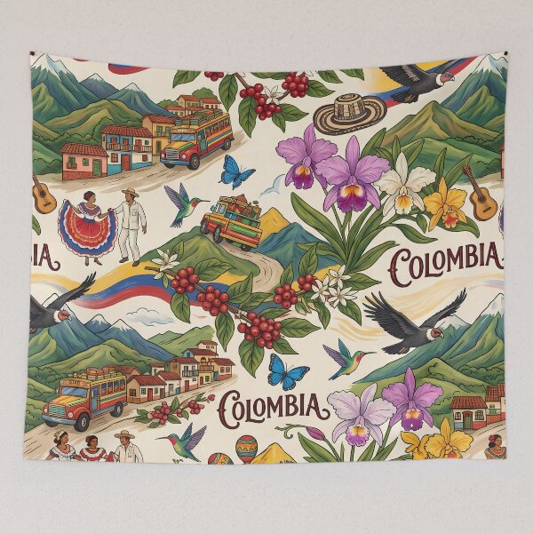 Item preview, Colombia Coffee Mountains Nature Beach Flowers Animals designed and sold by ART ATTACK ZONE.