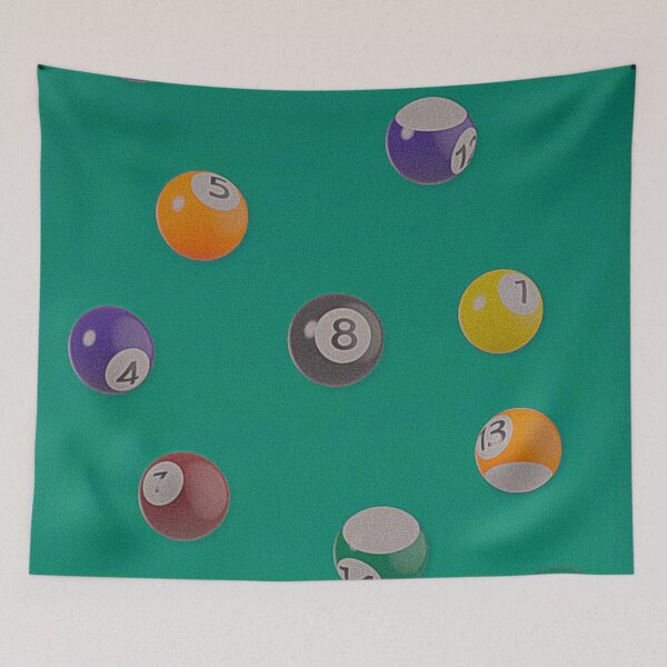 Item preview, billiard table with pool balls indie version designed and sold by meuliasshop.