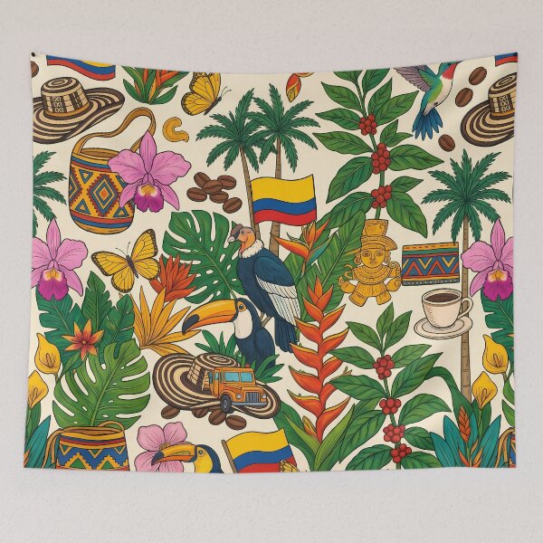 Item preview, Medellin Colombia Coffee Mountains Nature Beach Flowers Animals designed and sold by ART ATTACK ZONE.