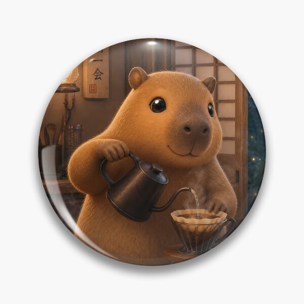 Item preview, Cozy Capybara - Brewing Pour Over Coffee in Japan designed and sold by LuisWorks.