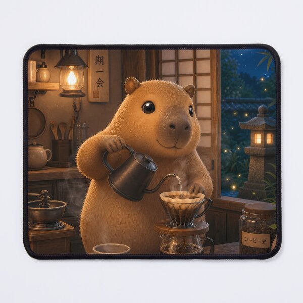 Item preview, Cozy Capybara - Brewing Pour Over Coffee in Japan designed and sold by LuisWorks.