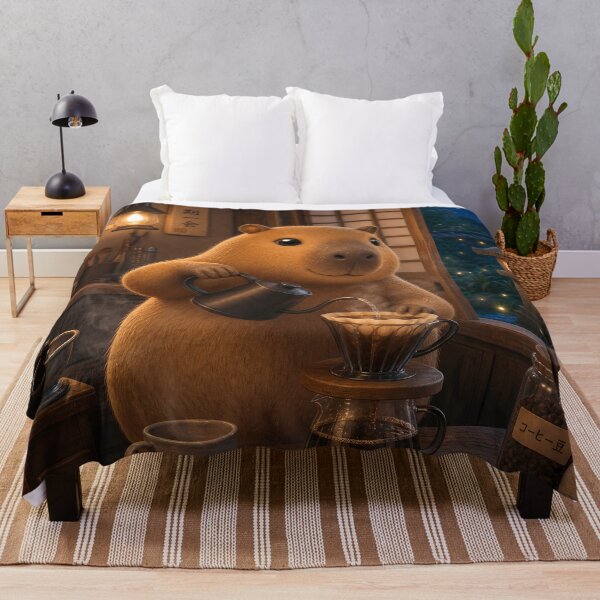Item preview, Cozy Capybara - Brewing Pour Over Coffee in Japan designed and sold by LuisWorks.