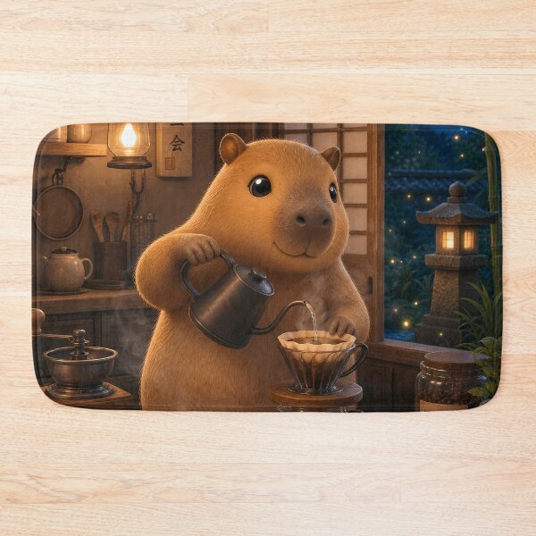 Item preview, Cozy Capybara - Brewing Pour Over Coffee in Japan designed and sold by LuisWorks.