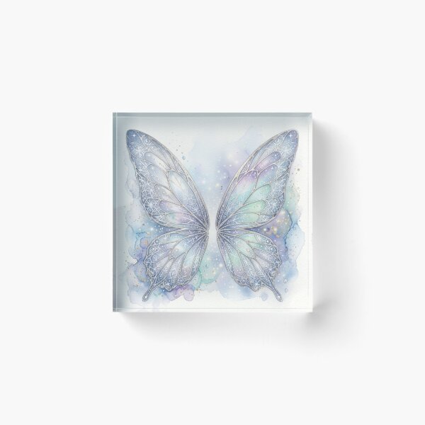 Item preview, Frostlight Celestial Butterfly Wings – Winter Fairy Watercolor Fantasy Art designed and sold by Dream Bloom Gallery.