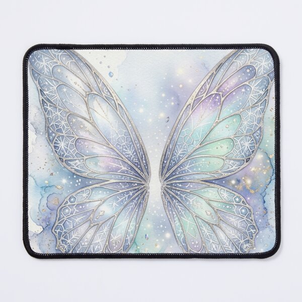 Item preview, Frostlight Celestial Butterfly Wings – Winter Fairy Watercolor Fantasy Art designed and sold by Dream Bloom Gallery.