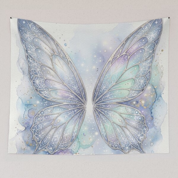 Item preview, Frostlight Celestial Butterfly Wings – Winter Fairy Watercolor Fantasy Art designed and sold by Dream Bloom Gallery.